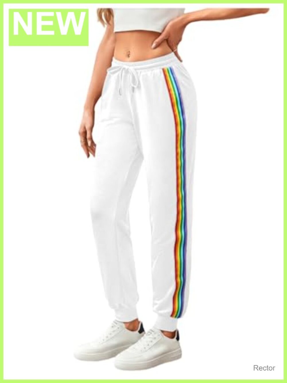 Drawstring Waist Striped Jogger Sweatpants with Pockets Tapered Fit